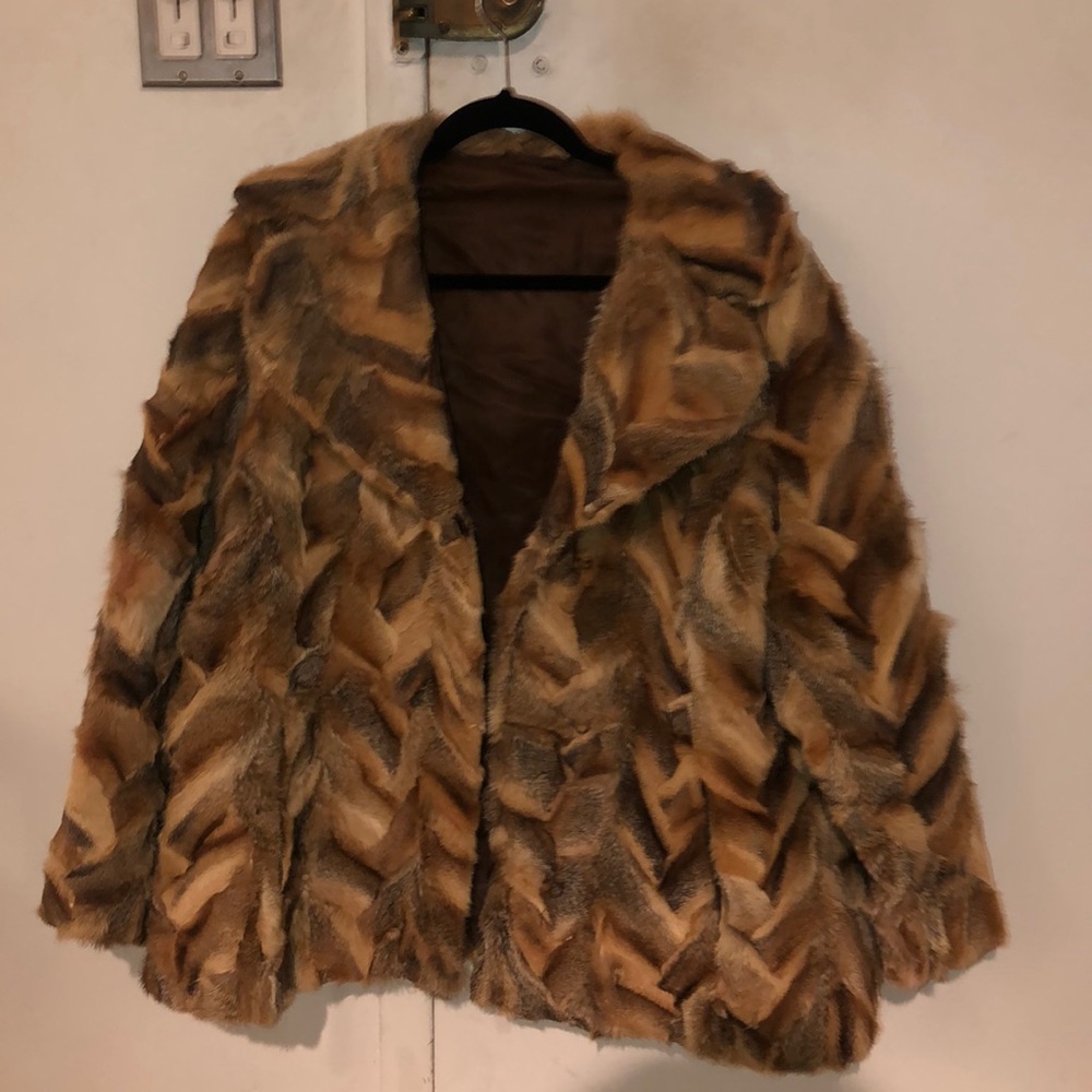 Rabbit Fur Vintage Patchwork Coat